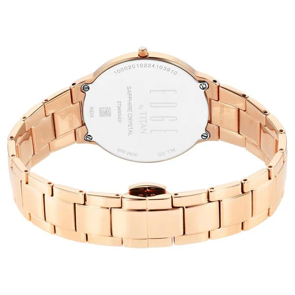 Titan Edge Metal Ladies Allure Quartz Round Dial Watch For Women - NT2734WM01 - Image 4