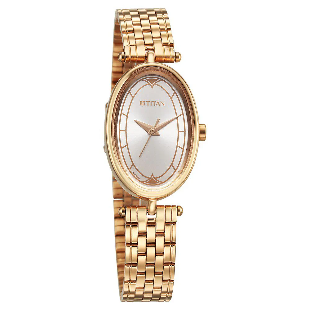 Titan Karishma Quartz Analog Silver Dial Rose Gold Stainless Steel Strap Watch For Women 2758WM01 - Image 2