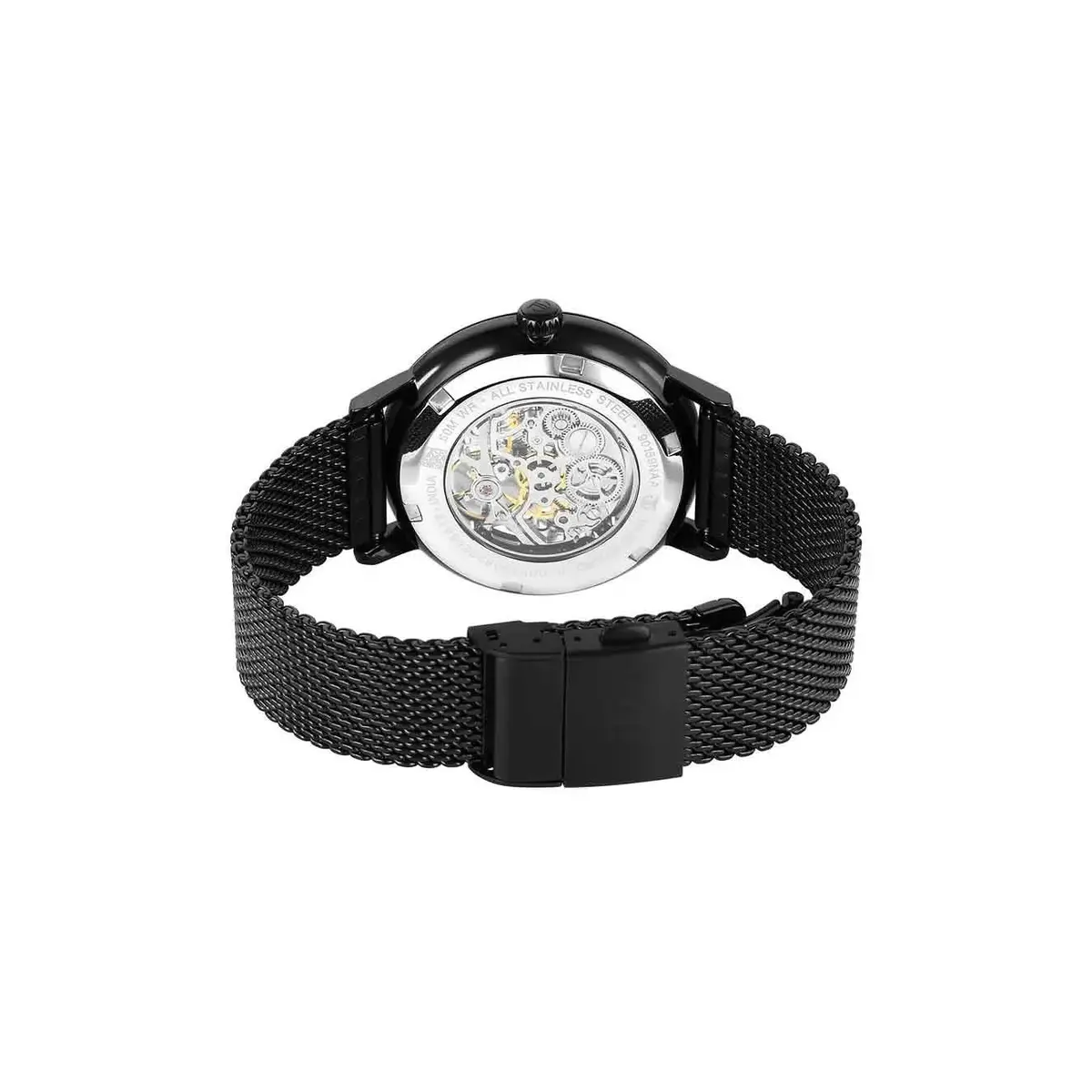 Titan Mechanical Slimline Black Dial Black Mesh Strap Watch for Men 90159NM01 - Image 5