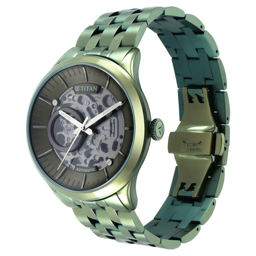 Titan Metal Mechanicals Black Dial Men Watch NS90140QM01 - Image 2