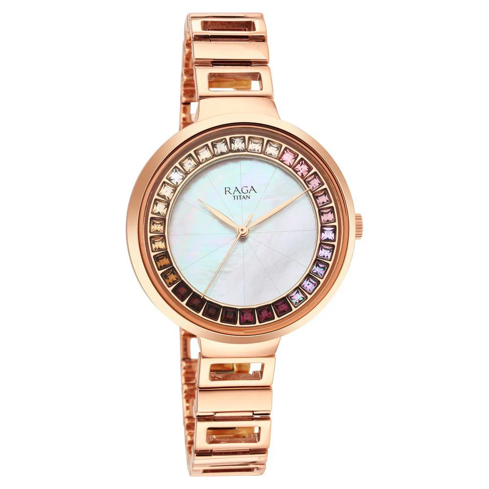 Titan Raga Love All Mother Of Pearl Dial With Metal Strap Women Watch NS95150WM01 - Image 2
