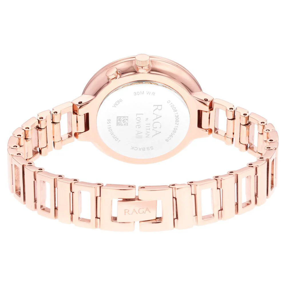 Titan Raga Love All Mother Of Pearl Dial With Metal Strap Women Watch NS95150WM01 - Image 5