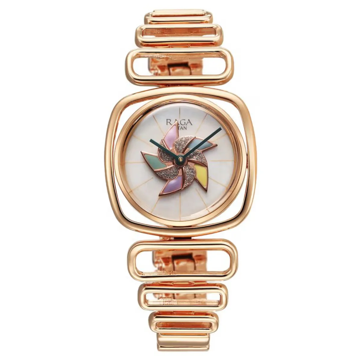 Titan Raga Memoirs Pinwheel Quartz Analog Mother of Pearl Dial Watch For Women 95256WM01