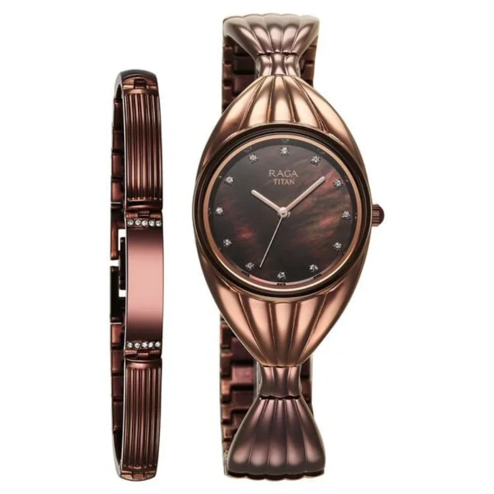 Titan Raga Memoirs Quartz Analog Mother Of Pearl Dial Watch For Women 95254QM01