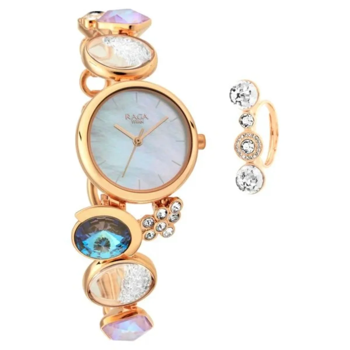 Titan Raga Moments Of Joy Quartz Analog Mother of Pearl Round Dial Women Watch NS95128WM01