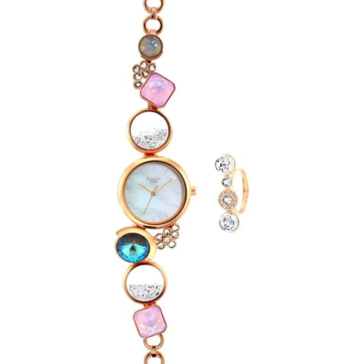 Titan Raga Moments Of Joy Quartz Analog Mother of Pearl Round Dial Women Watch NS95128WM01 - Image 2