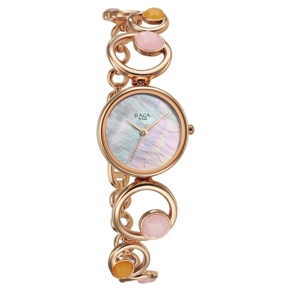 Titan Raga New You Quartz Analog Mother Of Pearl Dial Watch For Women 95194WM01F - Image 3