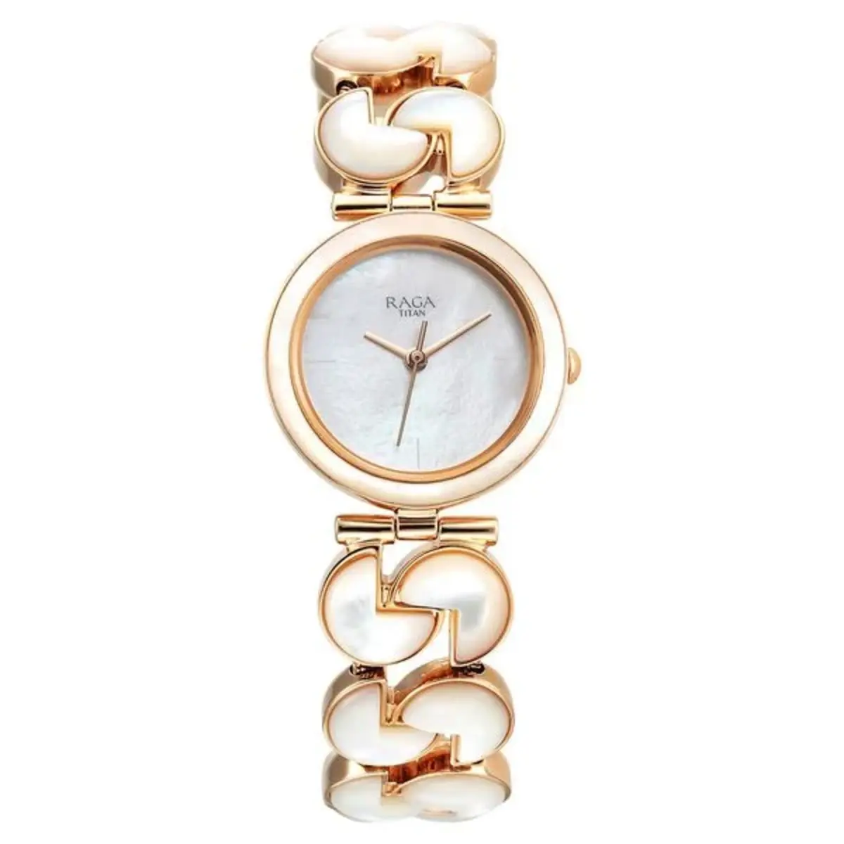 Titan Raga Power Pearls Quartz Analog Mother of Pearl Round Dial Women Watch NS95233WM01F - Image 2