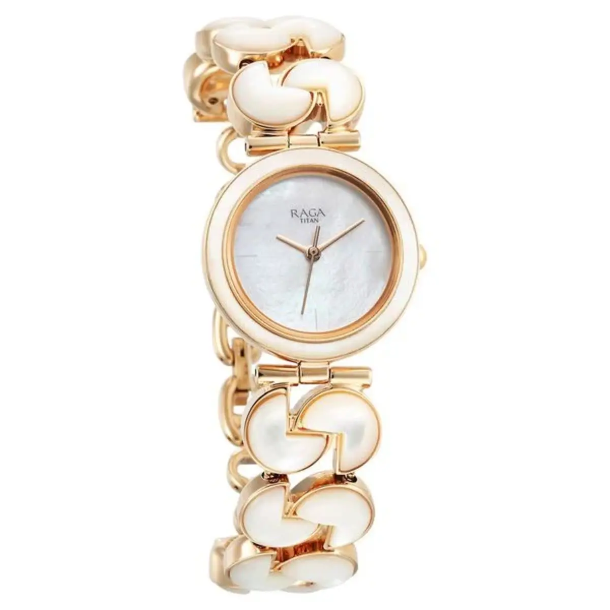 Titan Raga Power Pearls Quartz Analog Mother of Pearl Round Dial Women Watch NS95233WM01F - Image 3