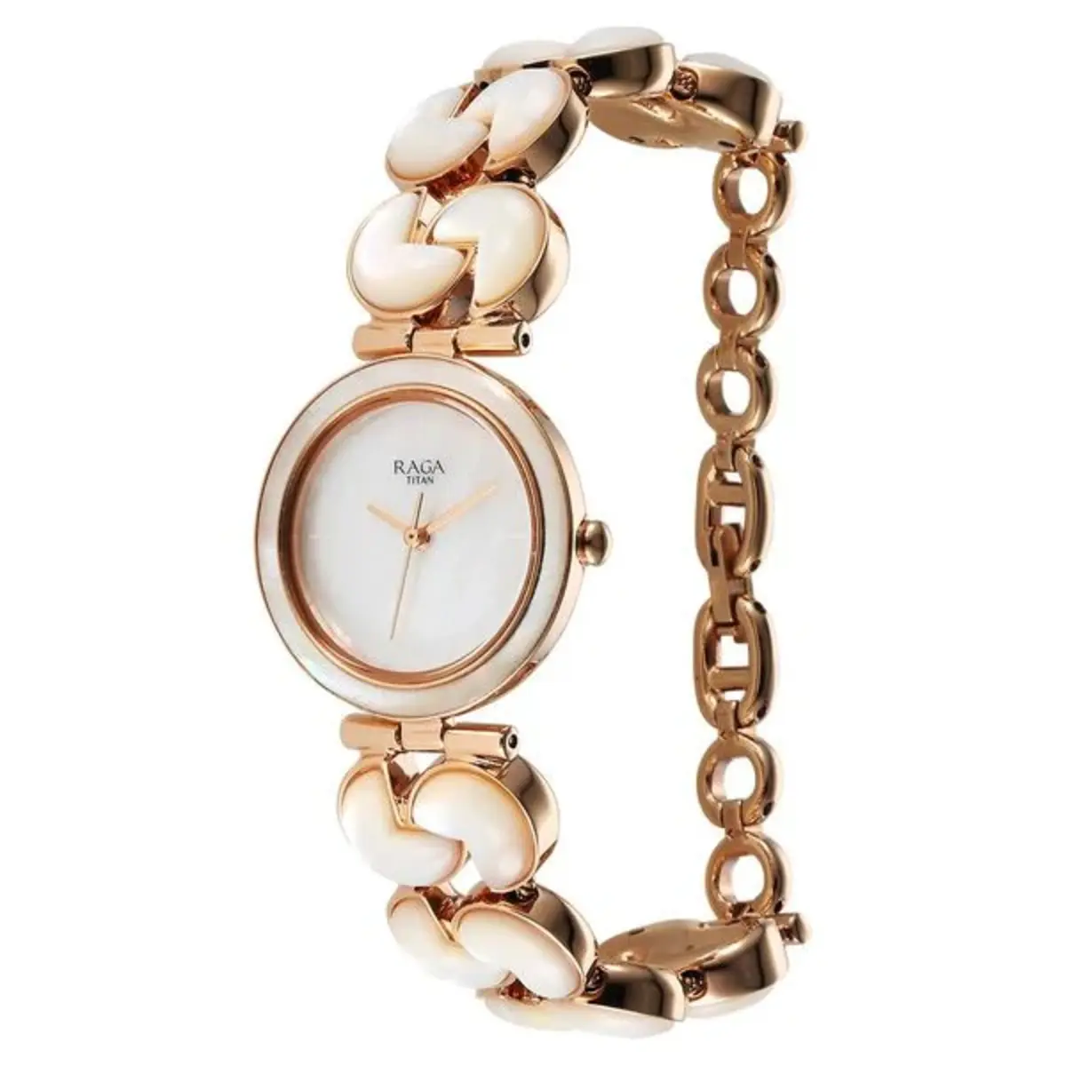 Titan Raga Power Pearls Quartz Analog Mother of Pearl Round Dial Women Watch NS95233WM01F - Image 4