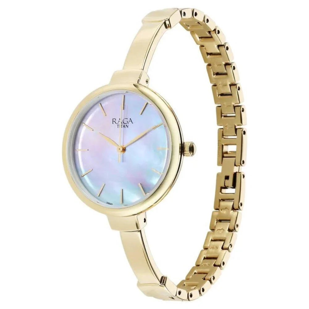 Titan Raga Showstopper Quartz Analog Mother Of Pearl Dial Watch for Women 95273YM01 - Image 2