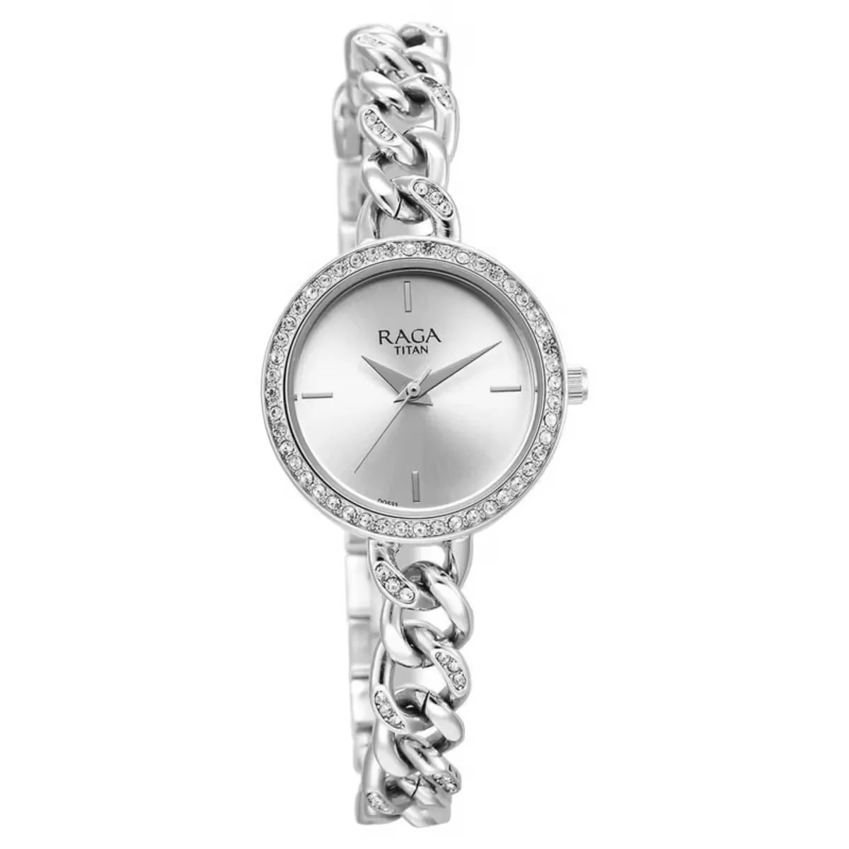 Titan Raga Showstopper Quartz Analog Silver Dial Metal Strap Women Watch 95288SM01 - Image 2