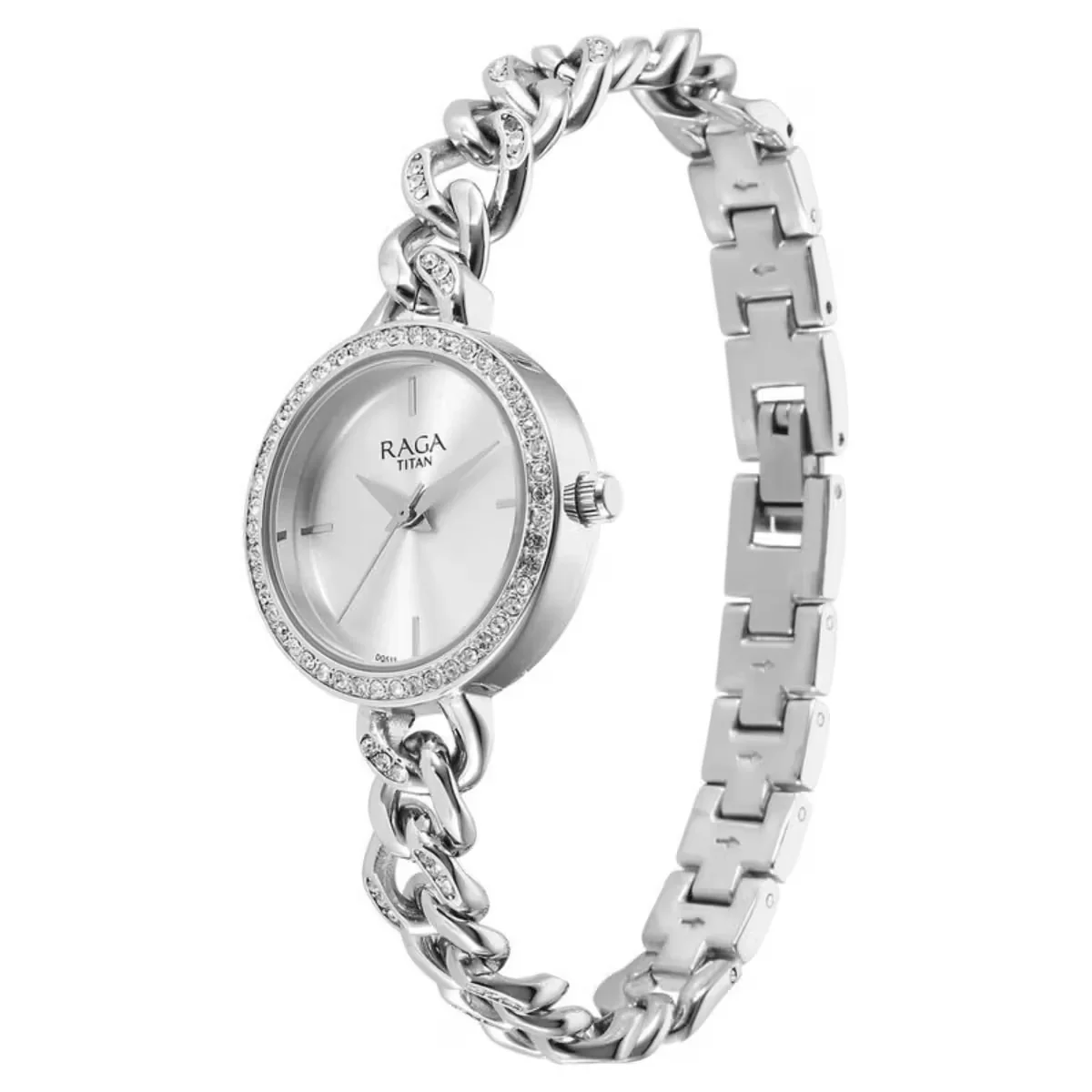 Titan Raga Showstopper Quartz Analog Silver Dial Metal Strap Women Watch 95288SM01 - Image 3