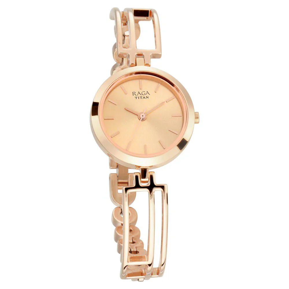 Titan Raga Viva Rose Gold Metal Analog Strap Watch for Women NS2622WM01 - Image 2