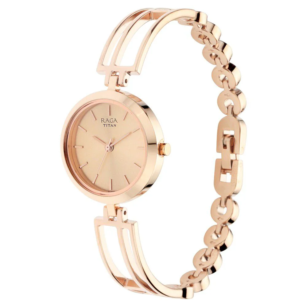 Titan Raga Viva Rose Gold Metal Analog Strap Watch for Women NS2622WM01 - Image 3