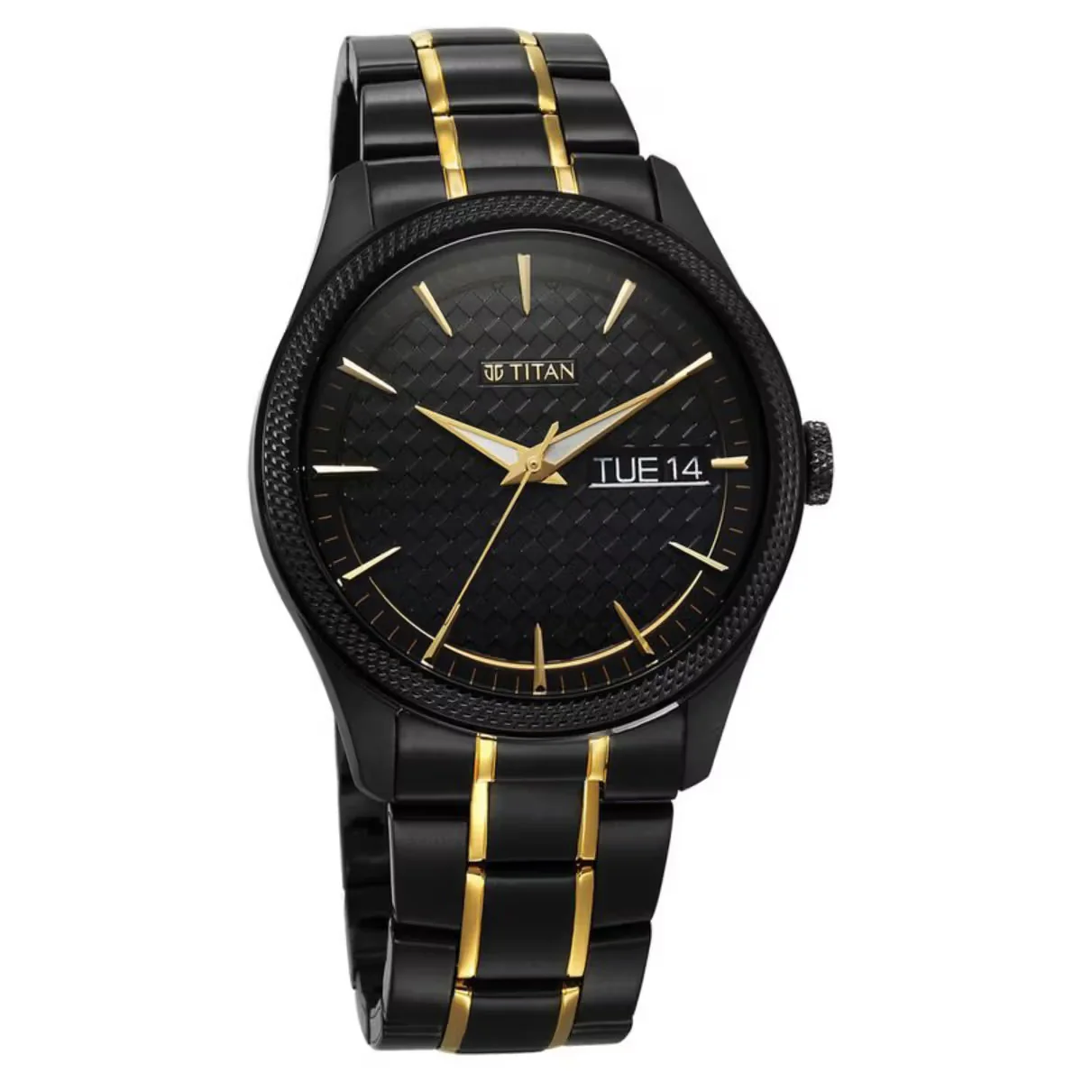 Titan Regalia Opulent Quartz Analog with Day and Date Black Dial Two Tone Men Watch 1805KM10 - Image 2