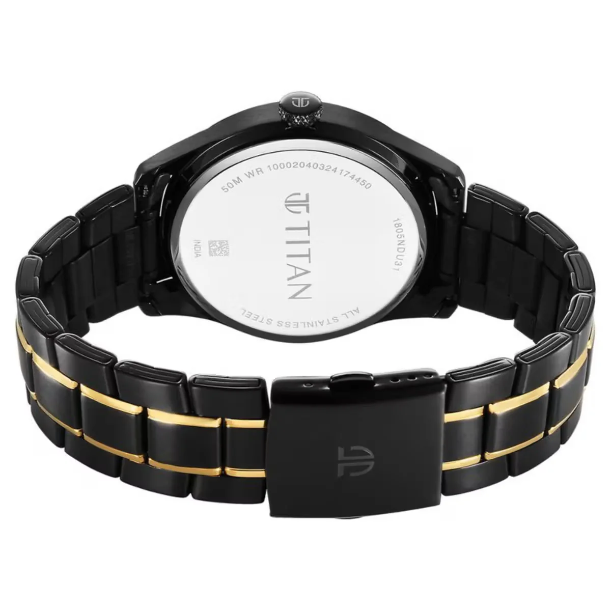 Titan Regalia Opulent Quartz Analog with Day and Date Black Dial Two Tone Men Watch 1805KM10 - Image 5
