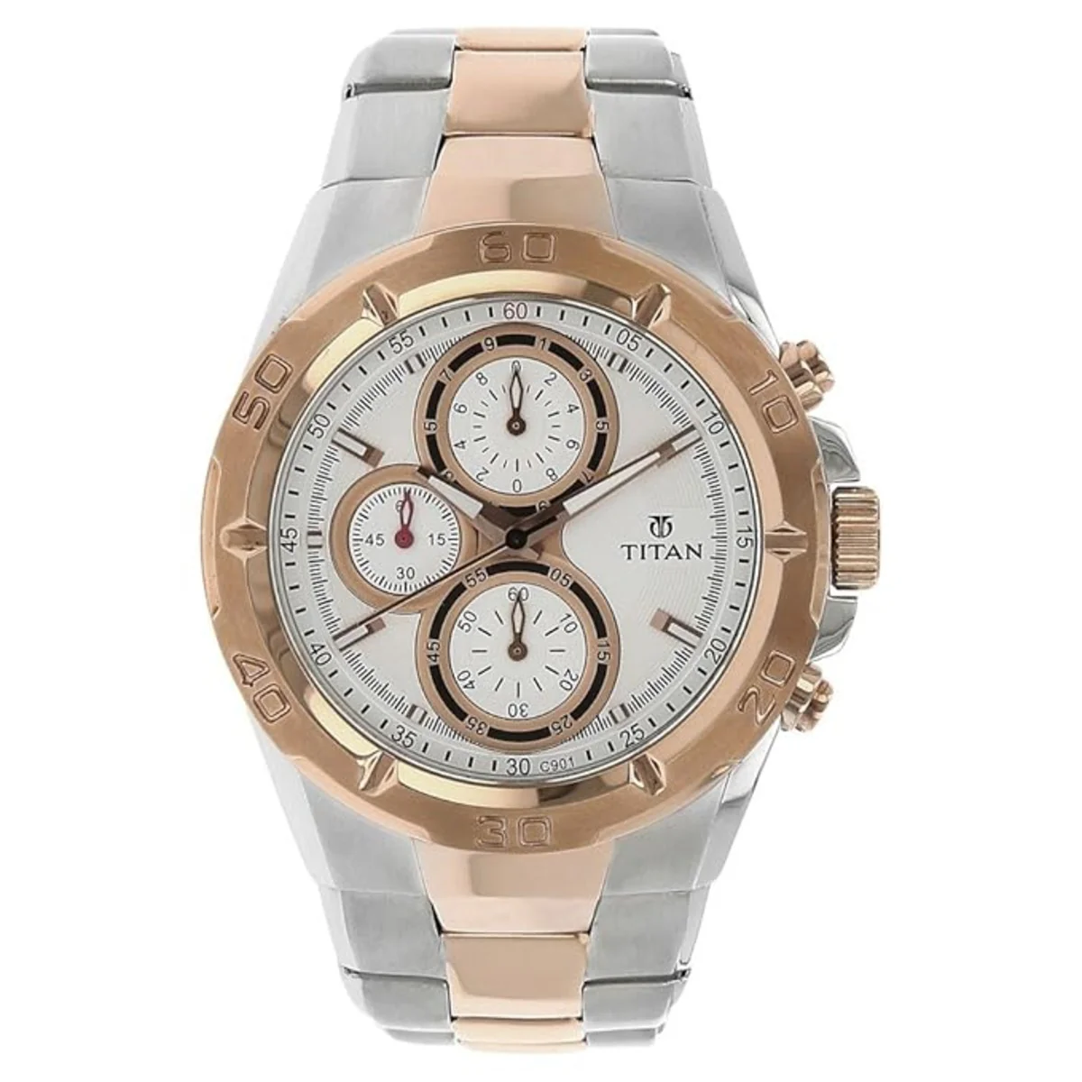 Titan Regallia Rose Gold Analog Chronograph Men's Watch NT9308KM01