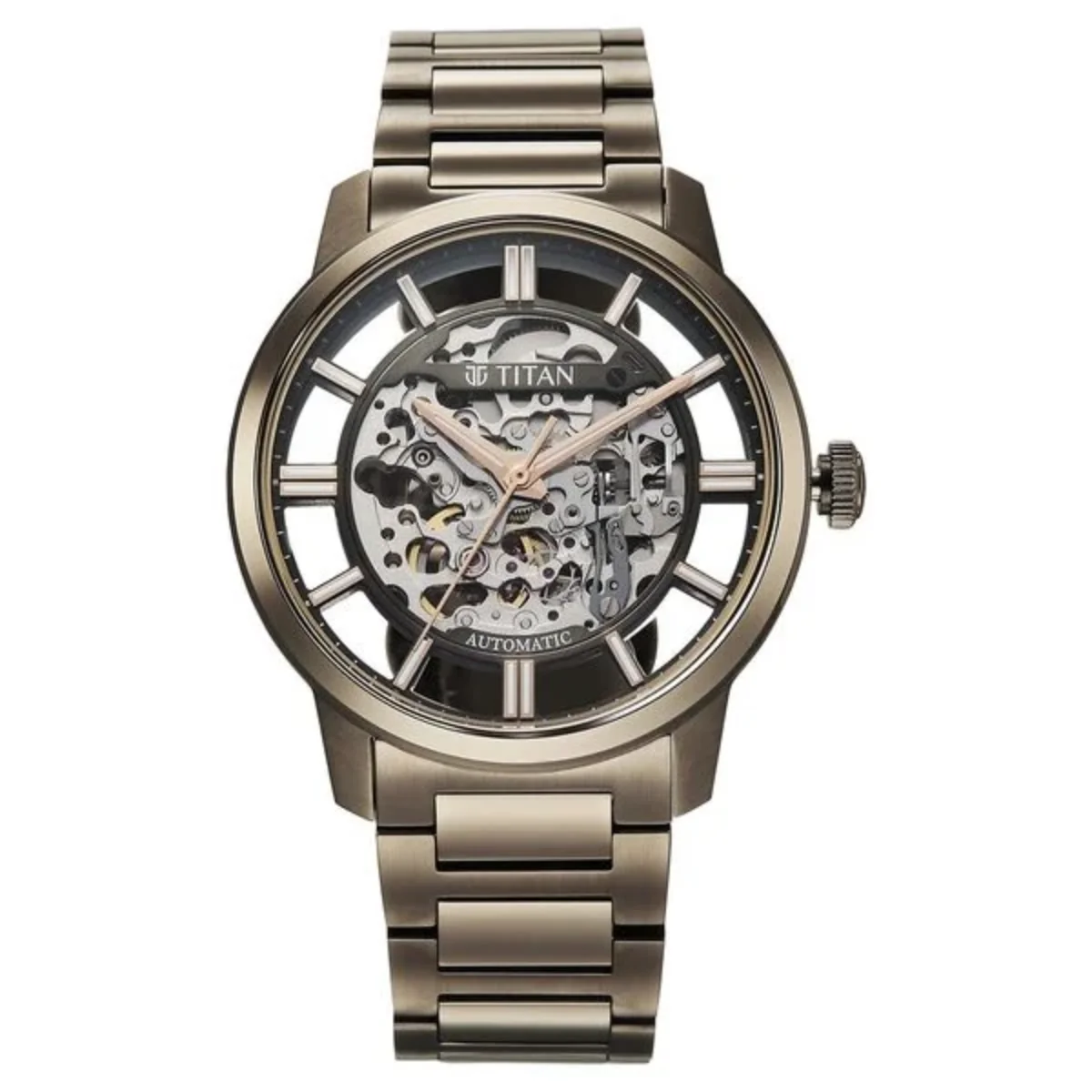 Titan See-Through Skeletal Black Dial Automatic Men's Watch 90220QM01