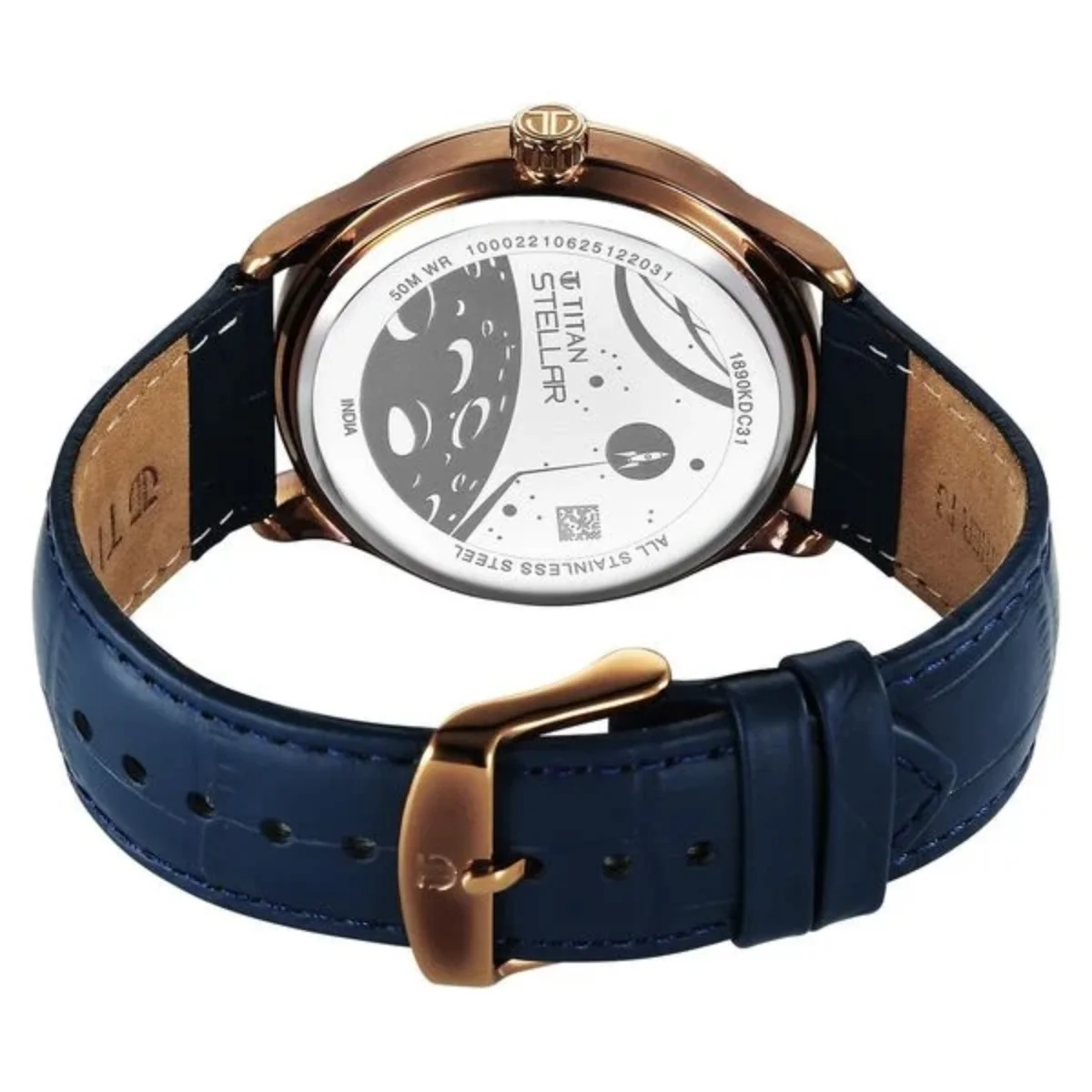Titan Stellar Analog with Earth Disc and Blue Dial Men Watch 1890QL01 - Image 5