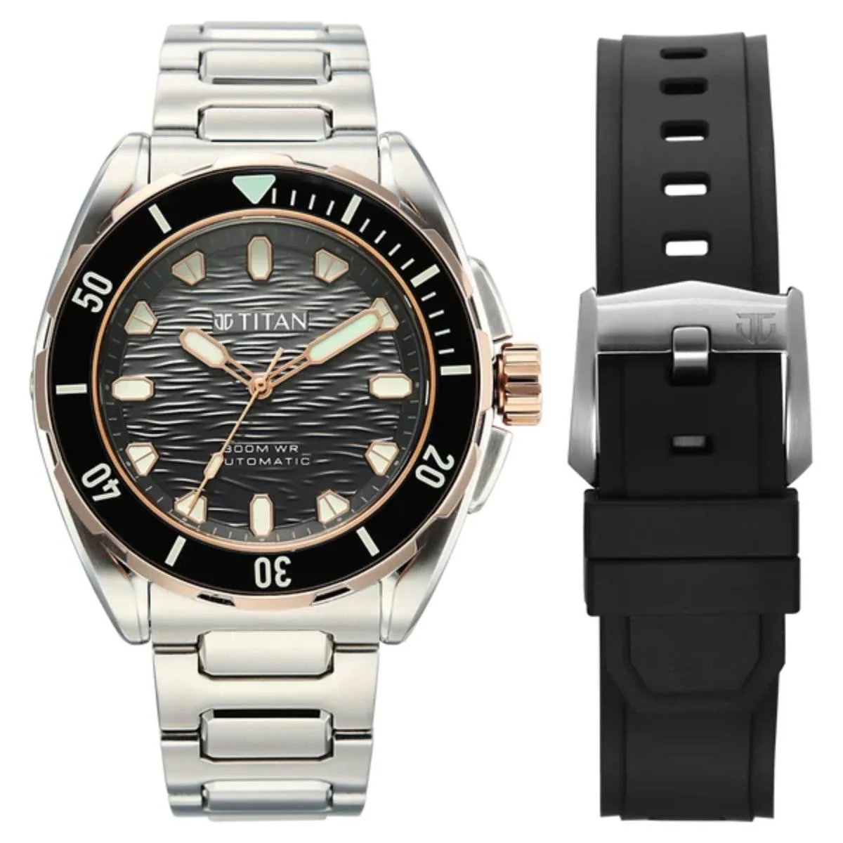 Titan Zero Hour Diver's 300m Automatic Black Dial Men's Watch 10069KM02
