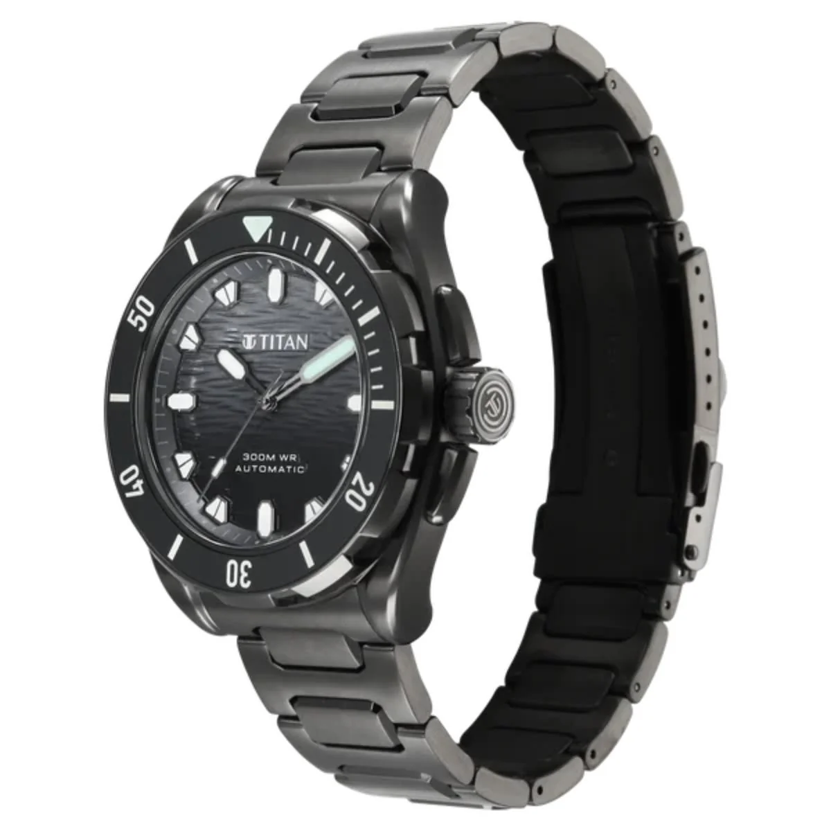 Titan Zero Hour Diver's 300m Automatic Black Dial Men's Watch 10069KM03 - Image 4