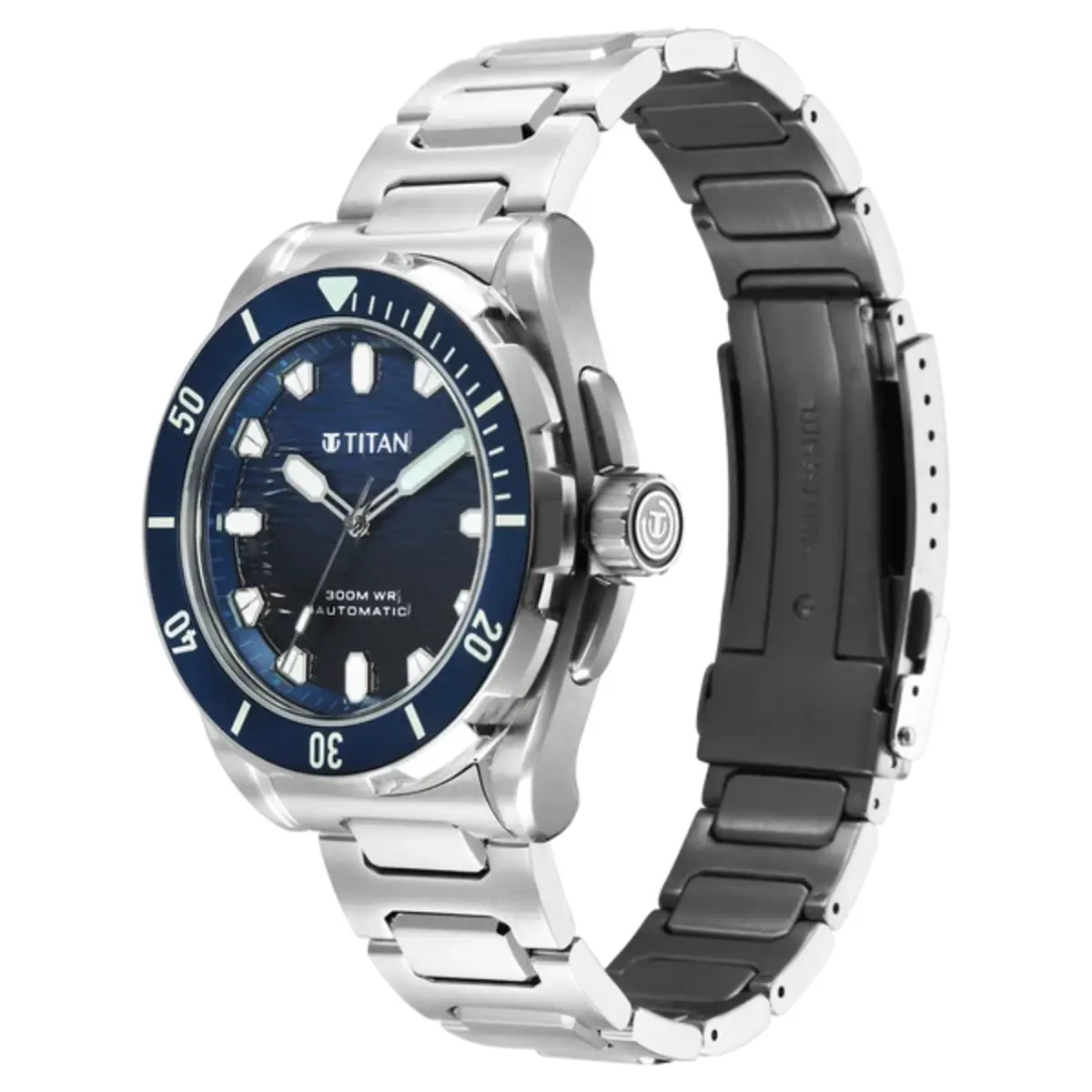 Titan Zero Hour Diver's 300m Automatic Blue Dial Men's Watch 10069KM01 - Image 3