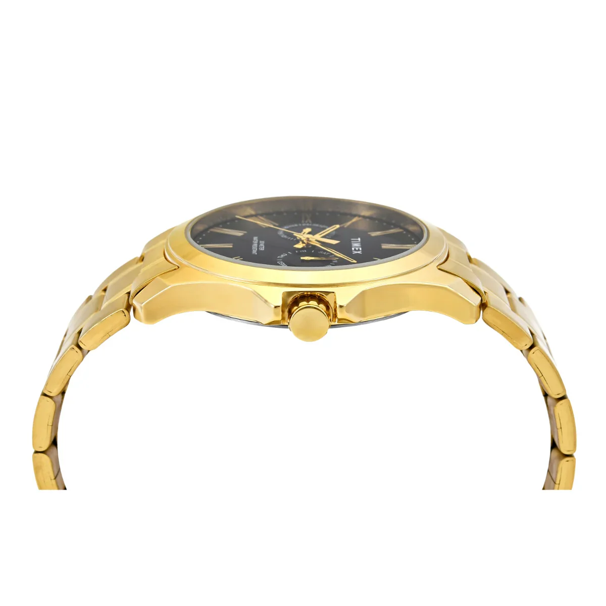 TW000X129 Timex | Analog Black Round Brass Dial Watch (Men) - Image 5
