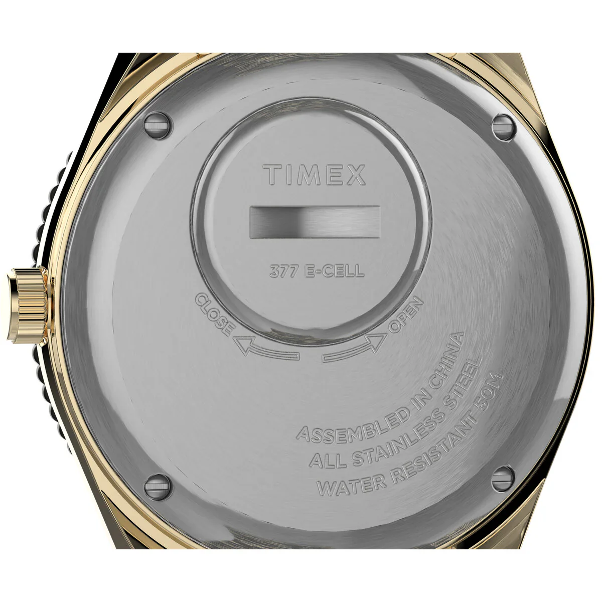 Q Timex Reissue St Steel Bracelet Gold Beige Dial Watch (Men) - TW2V18700U9 - Image 6