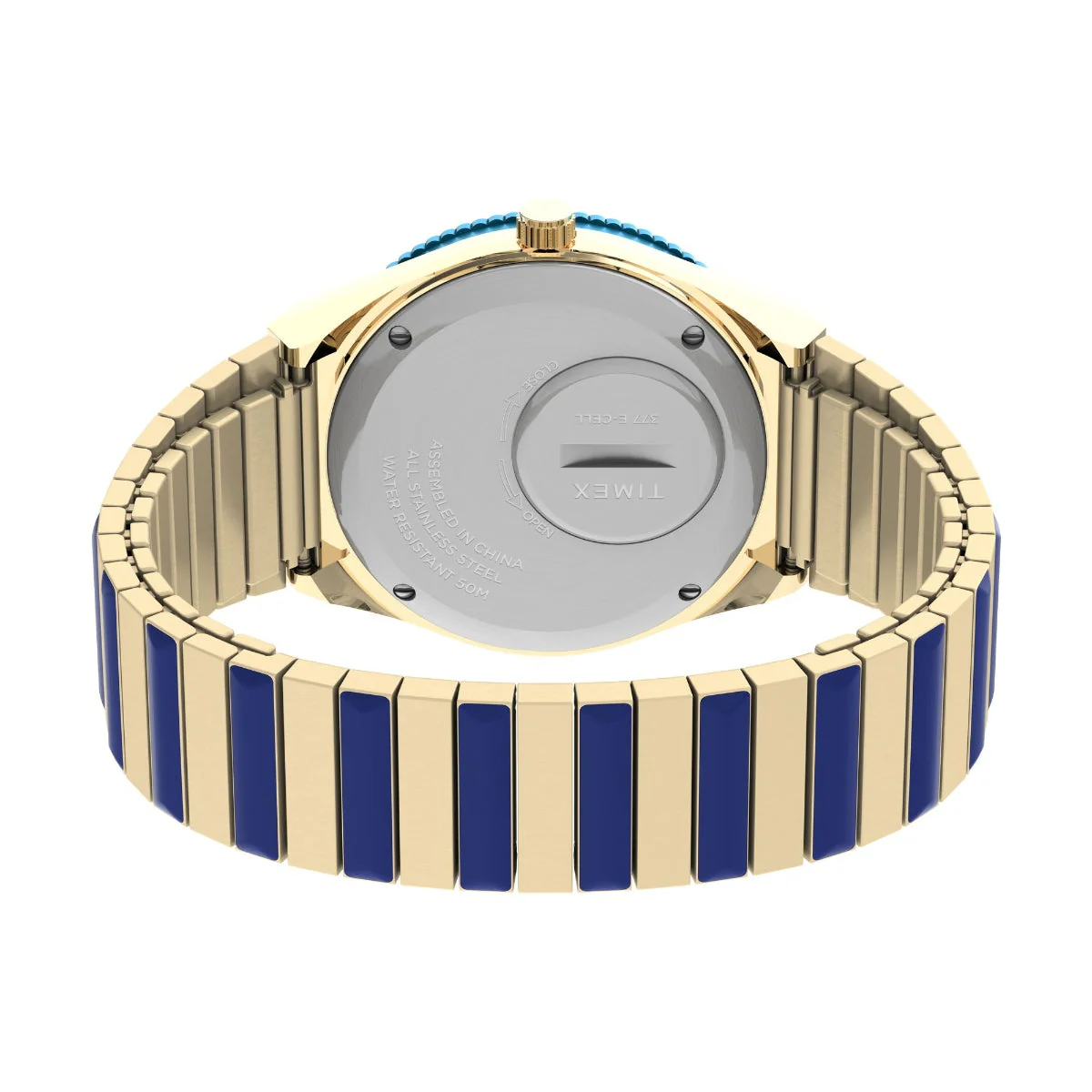 TW2V38500UJ Blue Q Timex Malibu Stainless Steel Expansion Band Watch (Women) - Image 4
