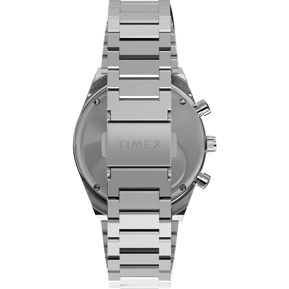 TW2W33700UJ Timex Blue Q Falcon Eye Chrono St Steel Bracelet Men's Watch - Image 2