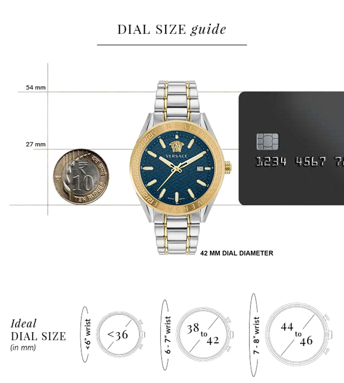 VERSACE Men Round Blue Watches - VE6A00523 - Image 4