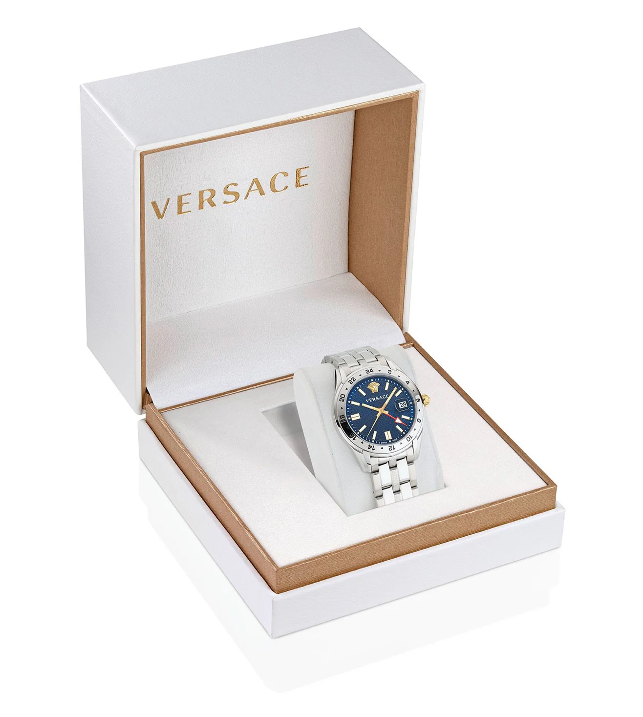 VE7C00523 | VERSACE Greca Time Gmt Analog Watch for Men - Image 4