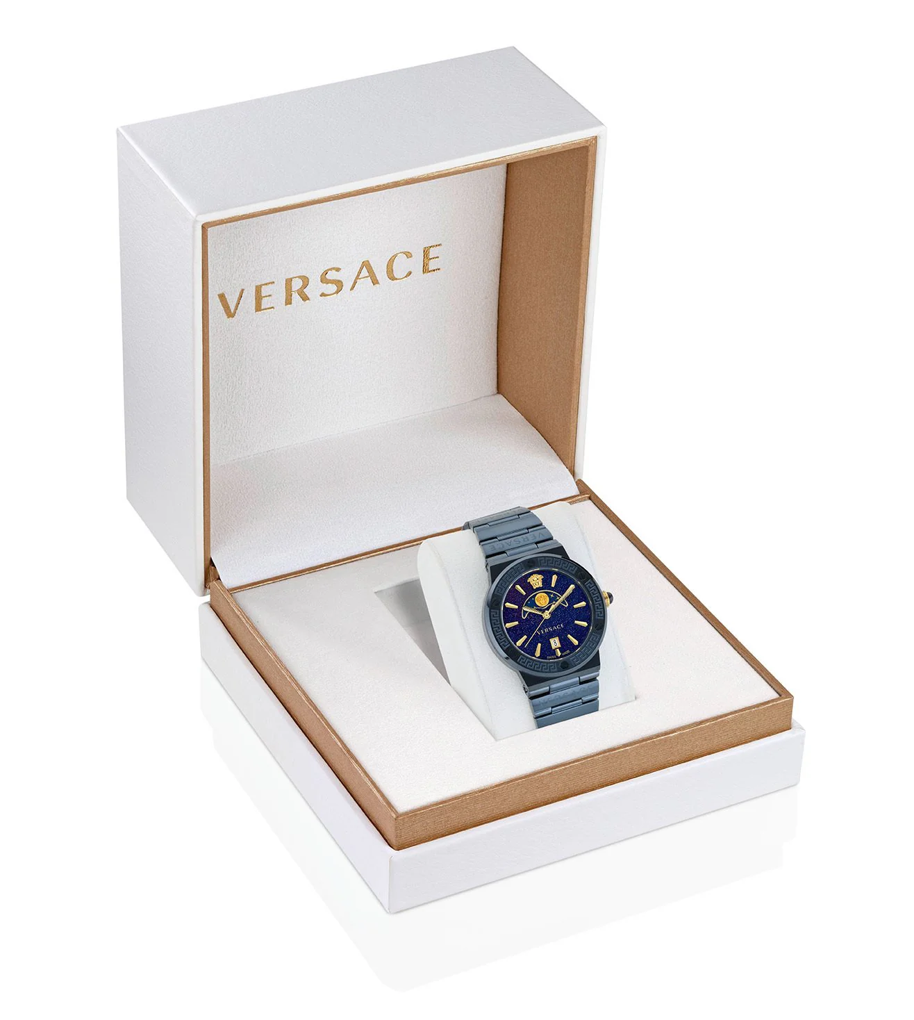 VE7G00423 | VERSACE Greca Logo Moonph Unisex Analog Watch - Image 4