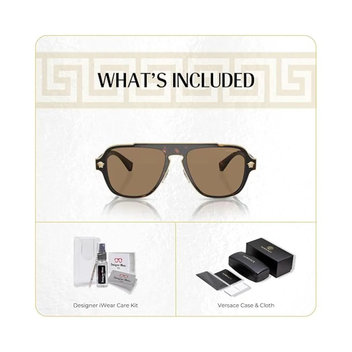 Versace Medusa Charm Square Sunglasses For Men VE2199 1252/LA 56 - Image 4