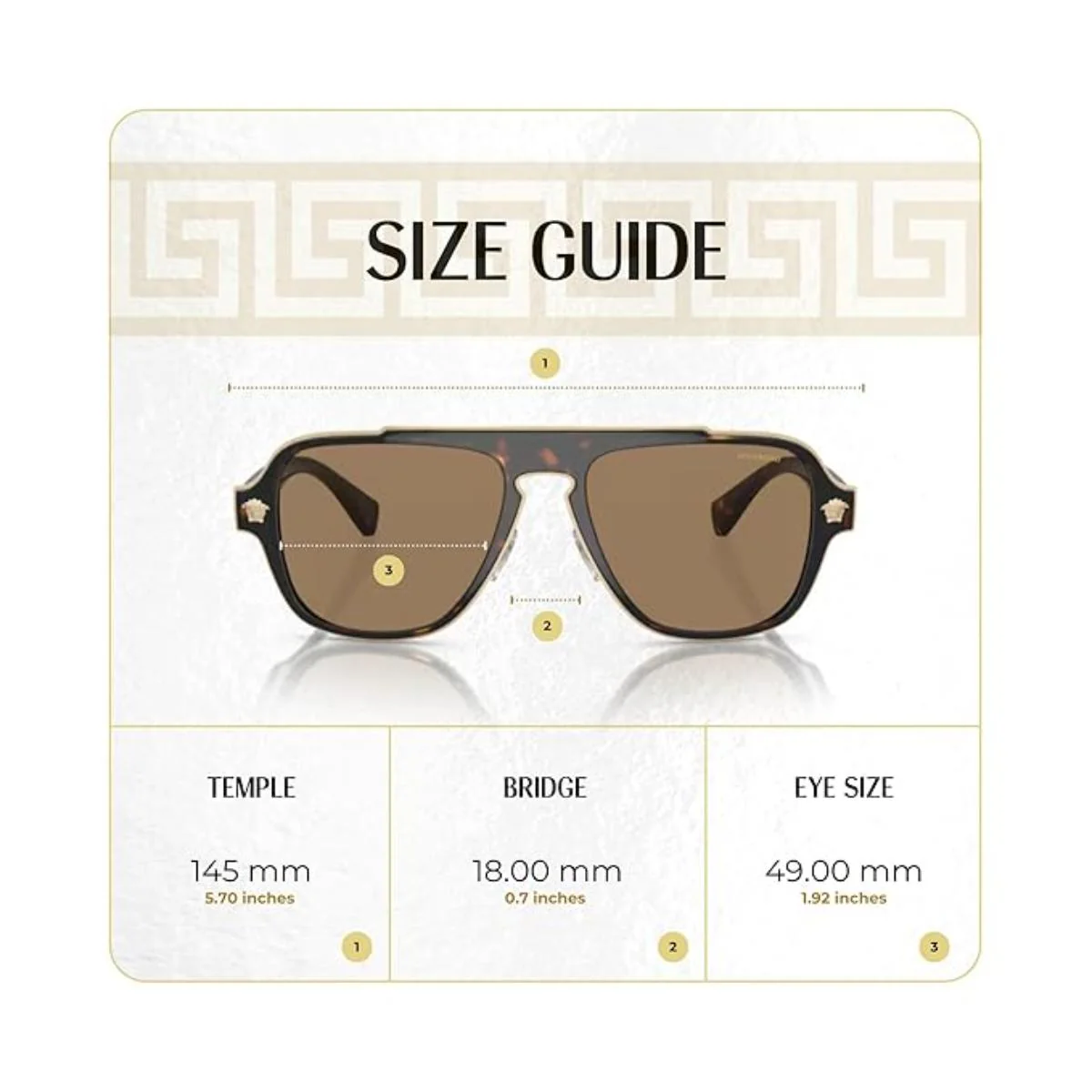 Versace Medusa Charm Square Sunglasses For Men VE2199 1252/LA 56 - Image 6