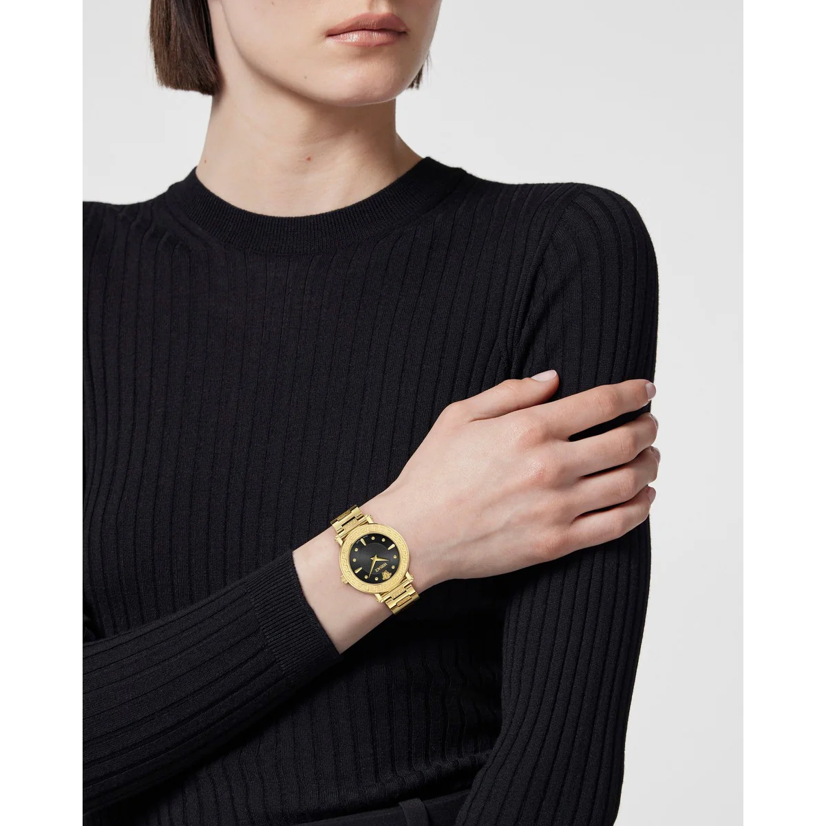 Versace Quartz Black Sunray Dial Analog Women's Watch VE9C00724 - Image 2